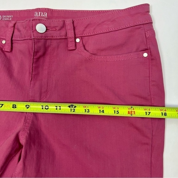 a.n.a. A New Approach Women’s Pink Denim Jean Sz 10 Skinny Ankle Pockets Stretch - Picture 10 of 13
